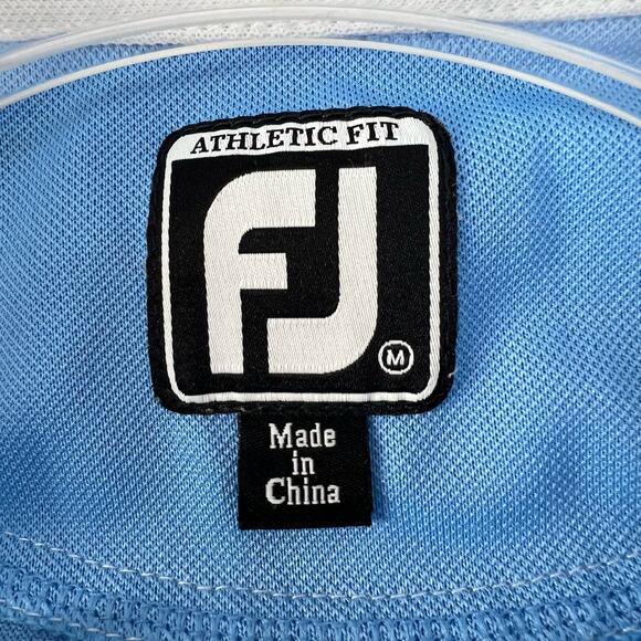 FootJoy Golf Polo Shirt Men's Size M Sky Blue Athletic Fit Menasha Athlesiure - Picture 7 of 12